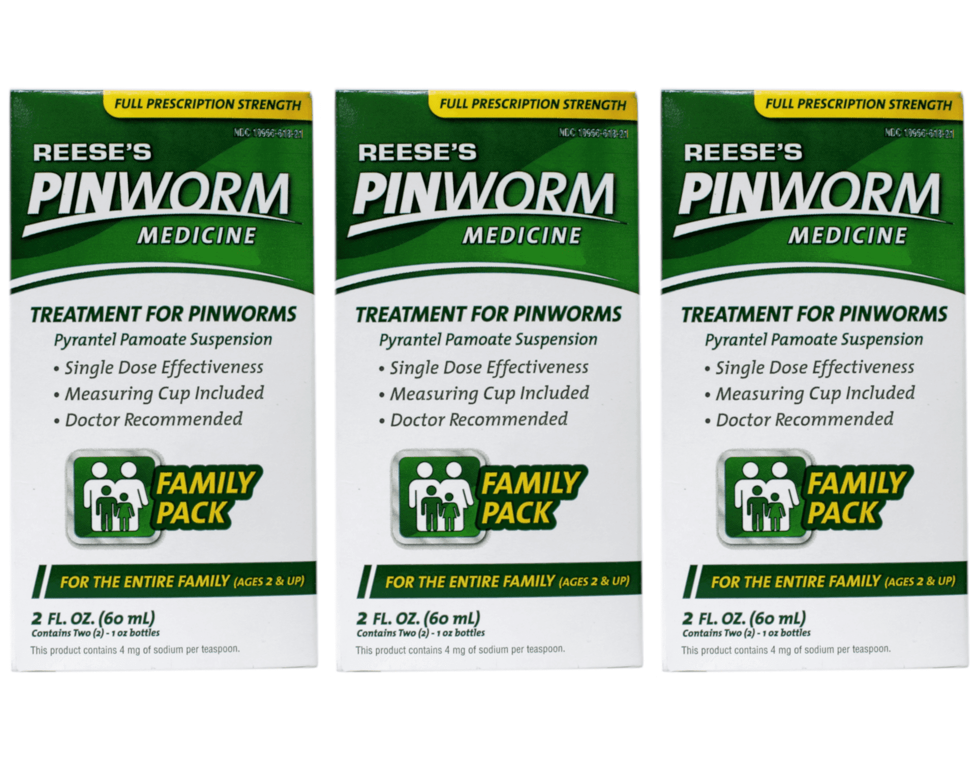 Reese's Pinworm Medicine Liquid for Pinworm Family Pack 2 oz 3 Count