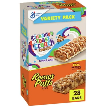 Reese’s Puffs Cinnamon Toast AIF4 Crunch Cereal Treat Bars Variety Pack …