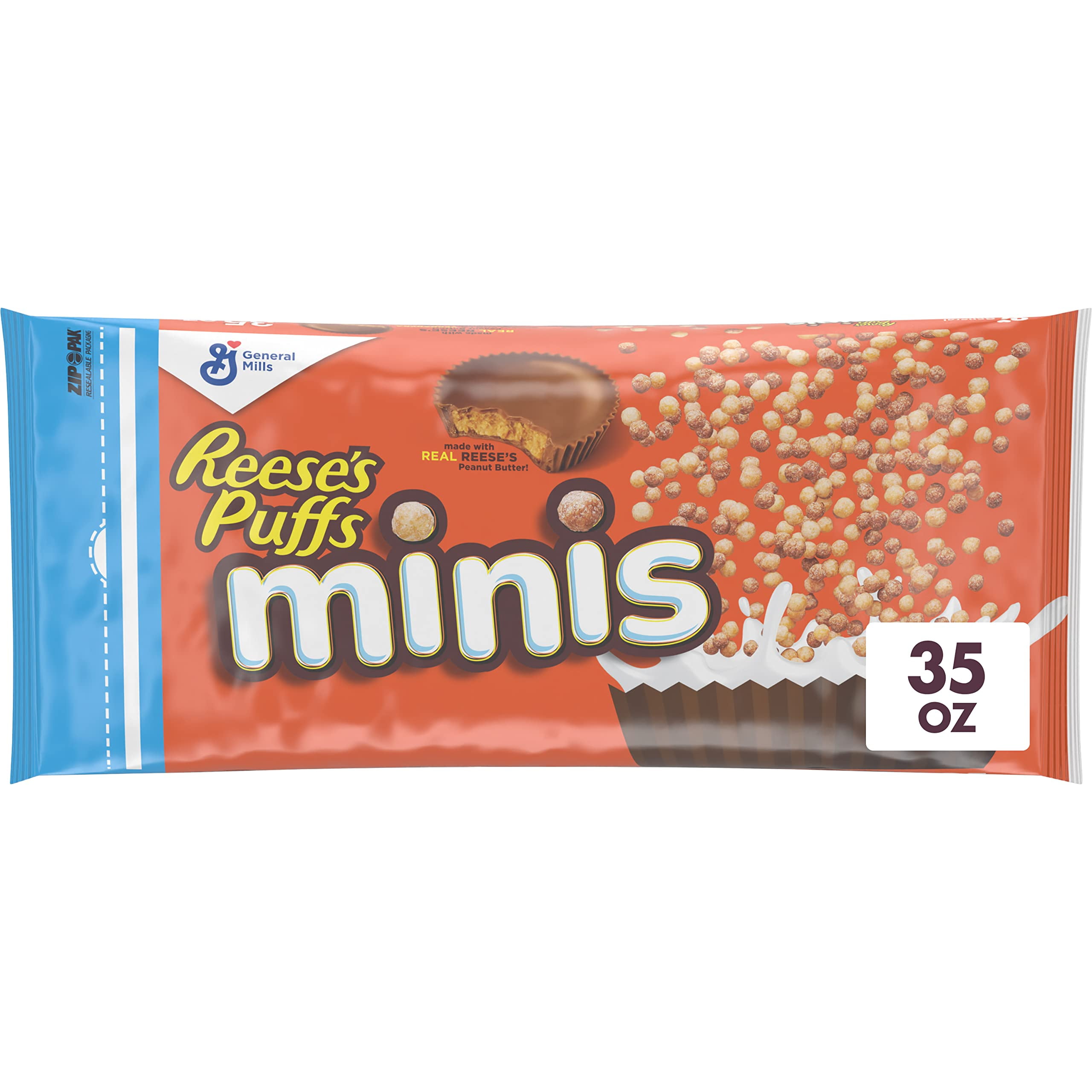 Reese's Puffs Minis Breakfast Cereal, Chocolate Peanut Butter Cereal