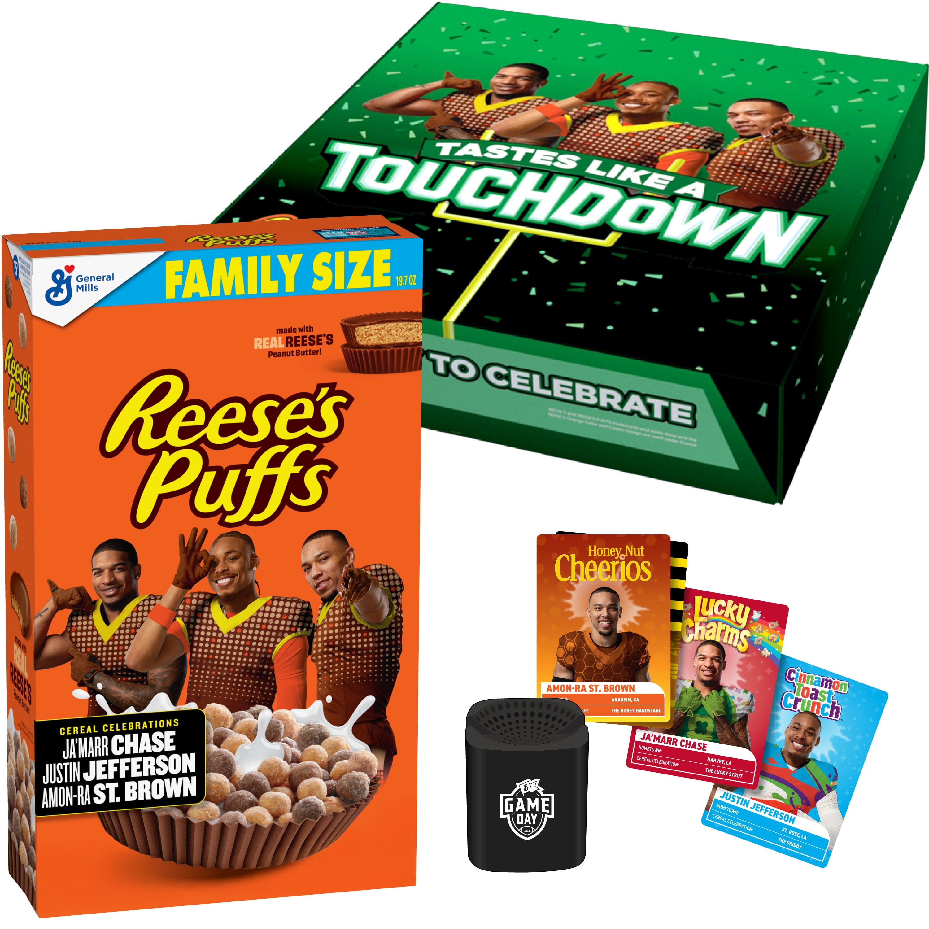 Reese's Puffs Cereal Family Size Box 19.7 Oz - Chocolate & Peanut Butter Breakfast Cereal