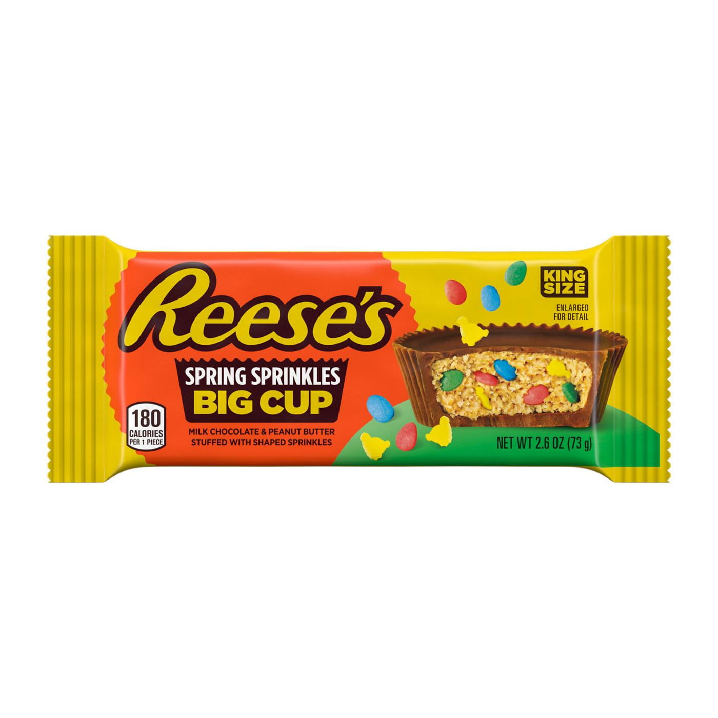 Reese's Spring Sprinkles Peanut Butter Big Cup Easter Candy - King Size ...