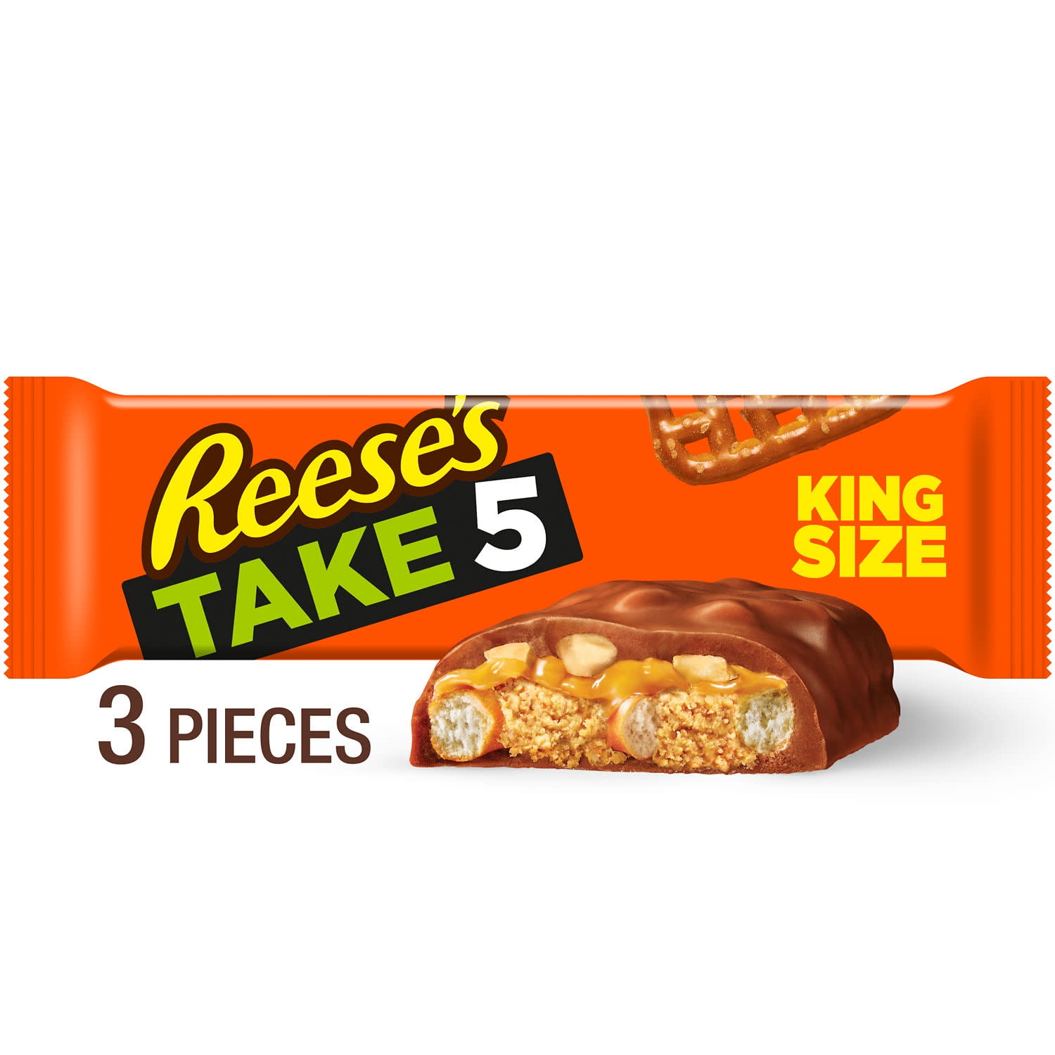Reese's Take 5 Pretzel, Peanut and Chocolate King Size Candy, Bar 2.25 oz