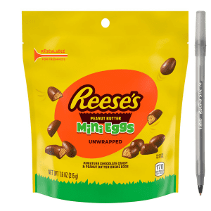 Reese's Unwrapped Chocolate Peanut Butter Creme Mini Eggs, Easter Candy Bag, 7.6 oz with pan