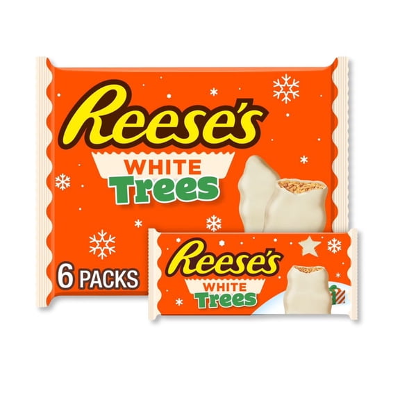 Reese's White Chocolate Peanut Butter Trees, 1.2 oz, 6 Count