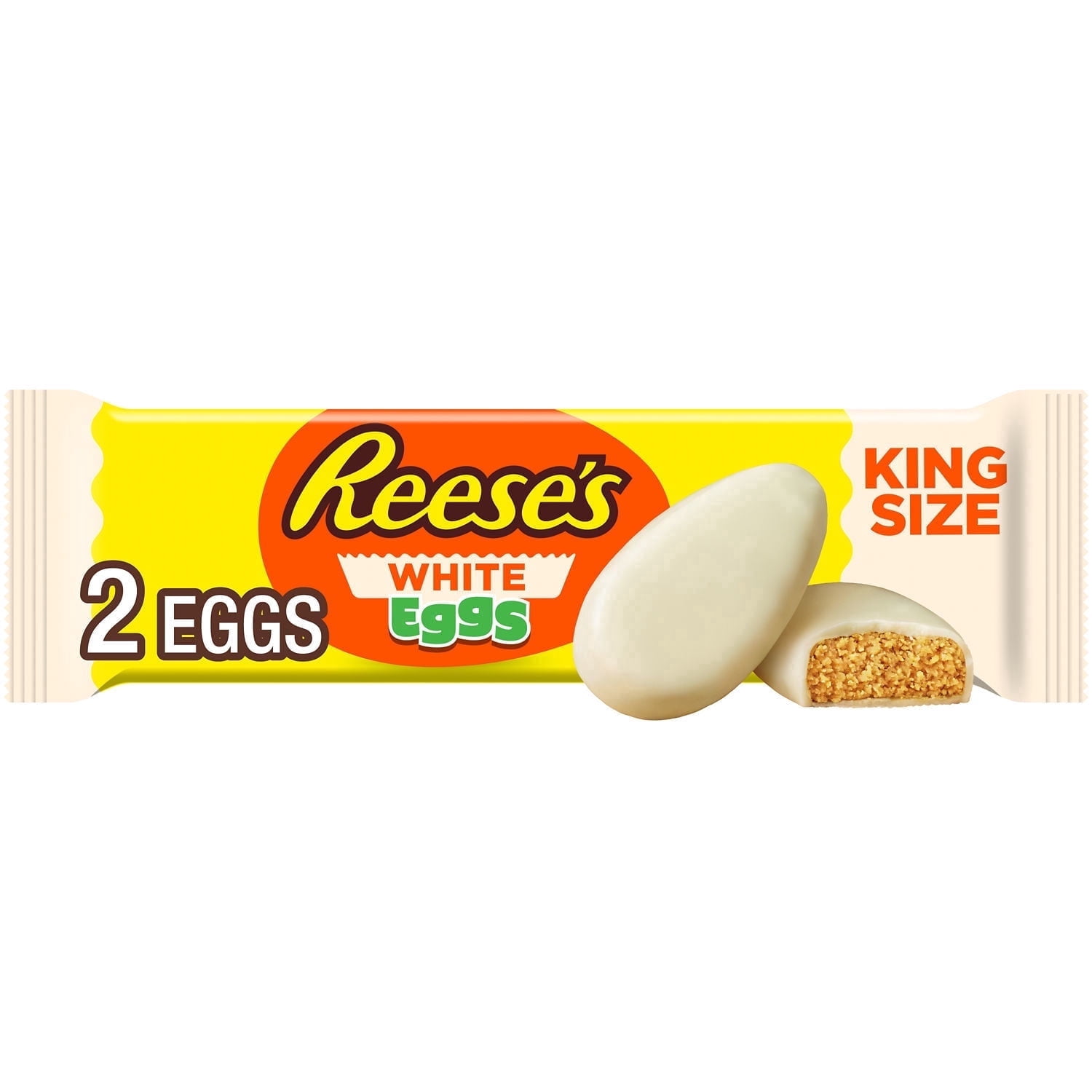 Reese's White Creme King Size Peanut Butter Eggs Easter Candy, Pack 2.4 oz