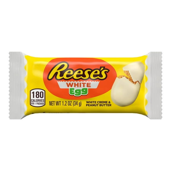 Reese's, White Creme Peanut Butter Eggs Candy, Easter Candy, 1.2 oz, Pack