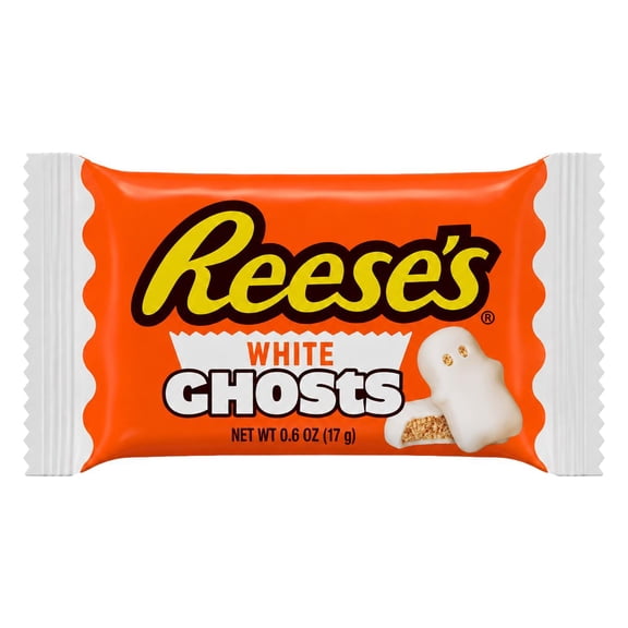 Reese's White Creme Peanut Butter Ghost, Halloween Candy, 1 Piece, 0.6 oz