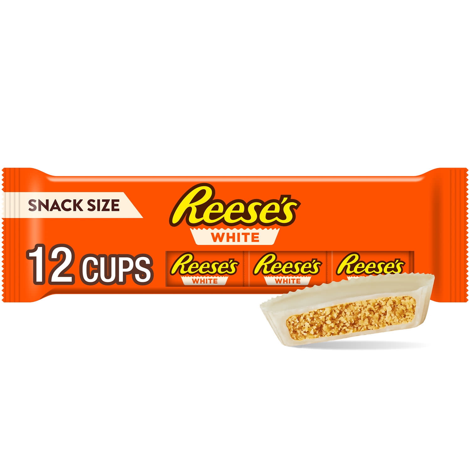 Reese's White Creme Snack Size Peanut Butter Cups Candy, Packs .55 oz, 12 Count