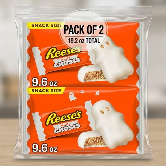 Reese's White Ghosts Snack Size, Pack of 2, 19.2 oz Total