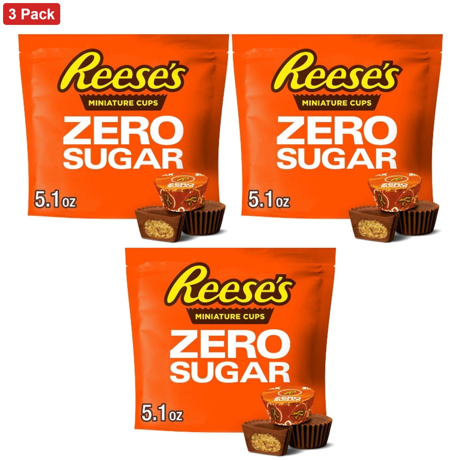 Reese's Zero Sugar Miniatures Chocolate Peanut Butter Cups Candy - 5.1oz