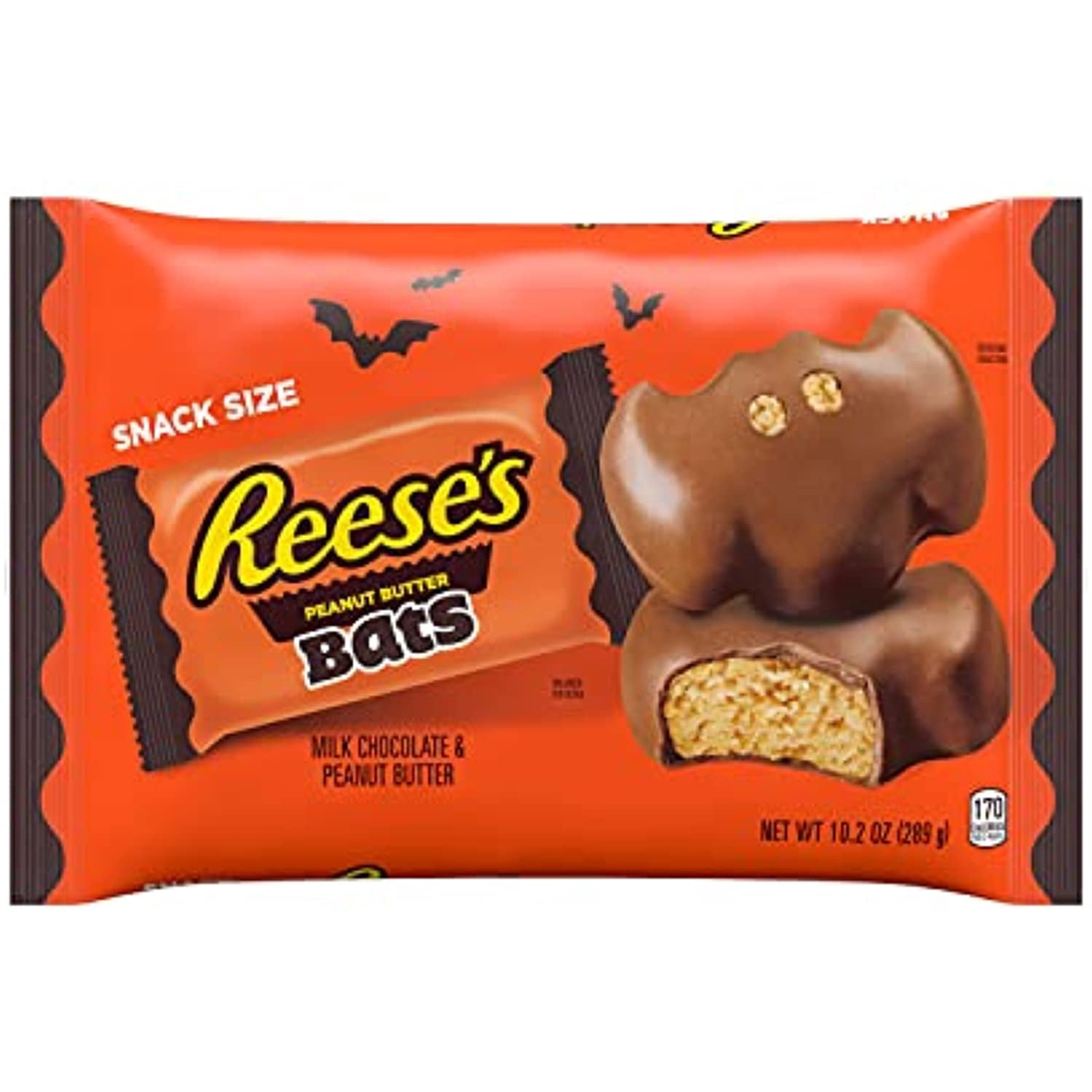 Reeses Milk Chocolate Peanut Butter Snack Size Bats Candy, Halloween ...
