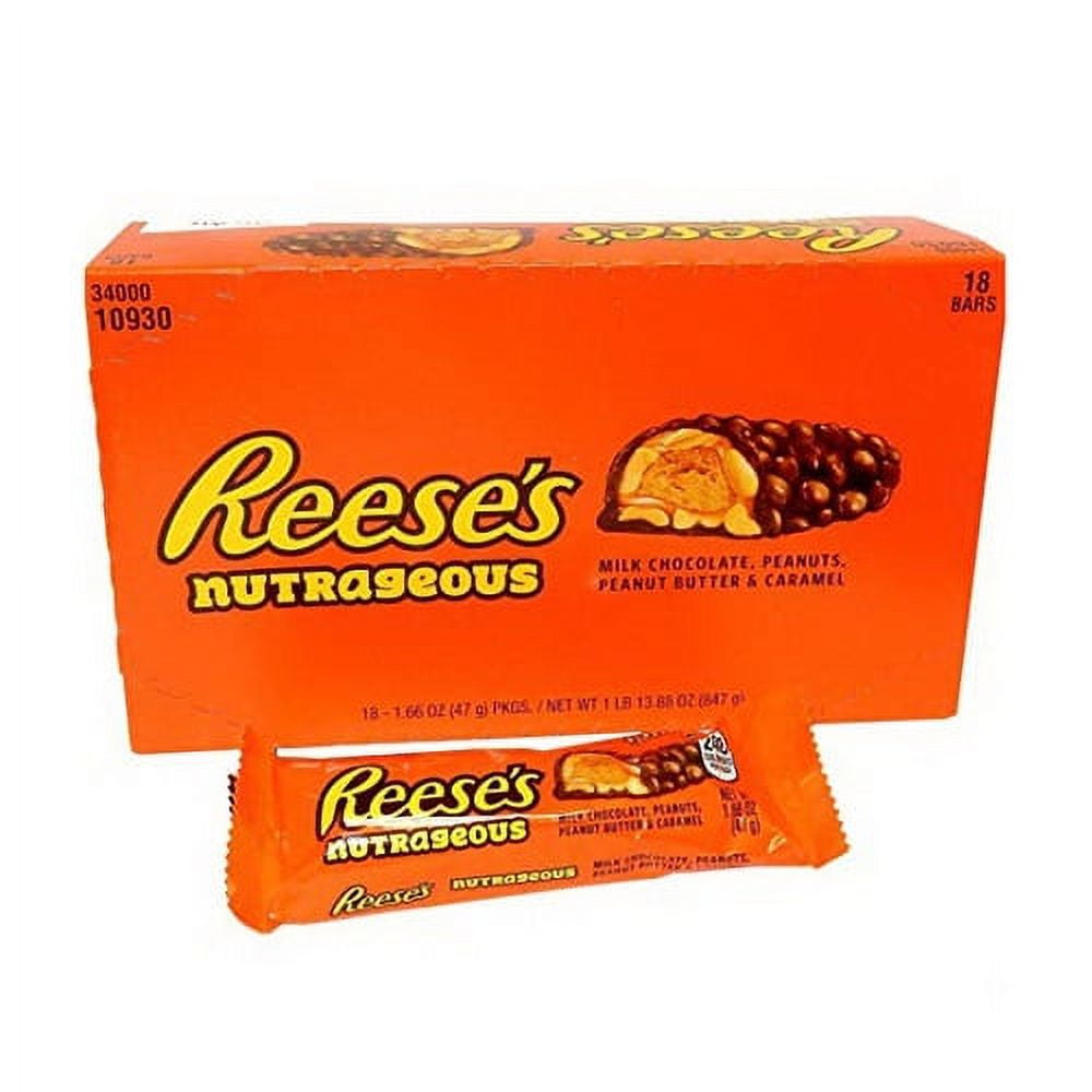 Reeses Nutrageous Peanut butter and Caramel Bars, 1.6 Oz, 18 Ea , 3 Pack