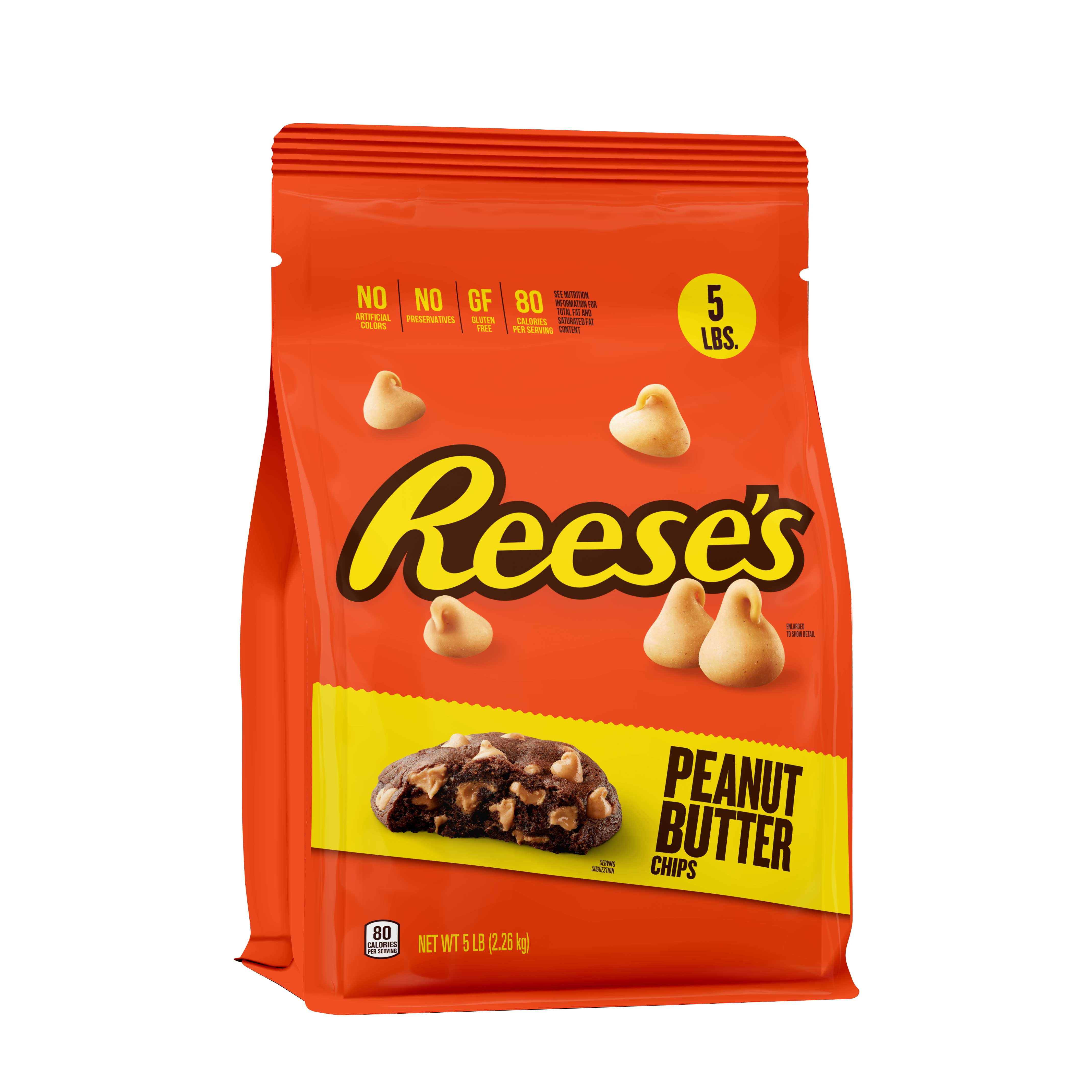 Reeses Peanut Butter Flavored Baking Chips, 5 Pound 6 per case