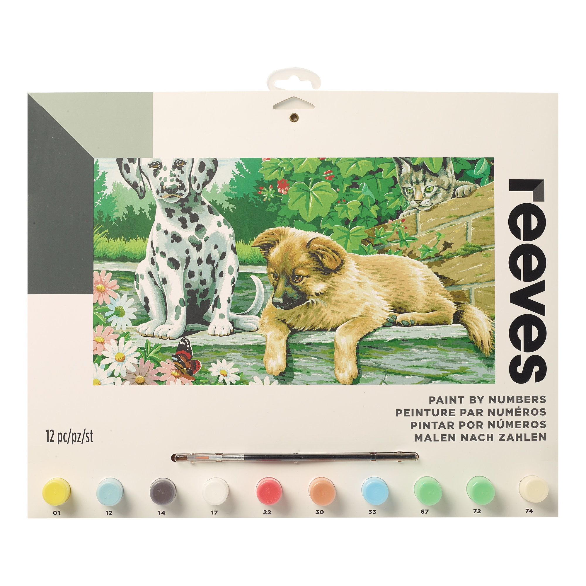 Reeves Large Acrylic Painting By Number Kit, 11.5" x 15.5", Dogs Look