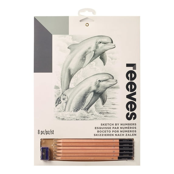 Reeves Medium Sketching By Numbers - Dolphins