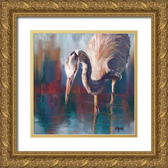 Reeves, Molly 12x12 Gold Ornate Wood Framed with Double Matting Museum Art Print Titled - Urban Heron