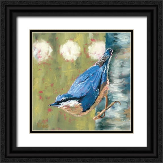 Reeves, Molly 20x20 Black Ornate Wood Framed with Double Matting Museum Art Print Titled - Life Nuthatch