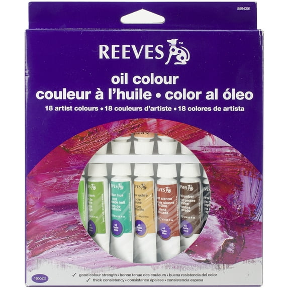 Reeves Oil Paint 10ml 18/Pkg-Assorted Colors