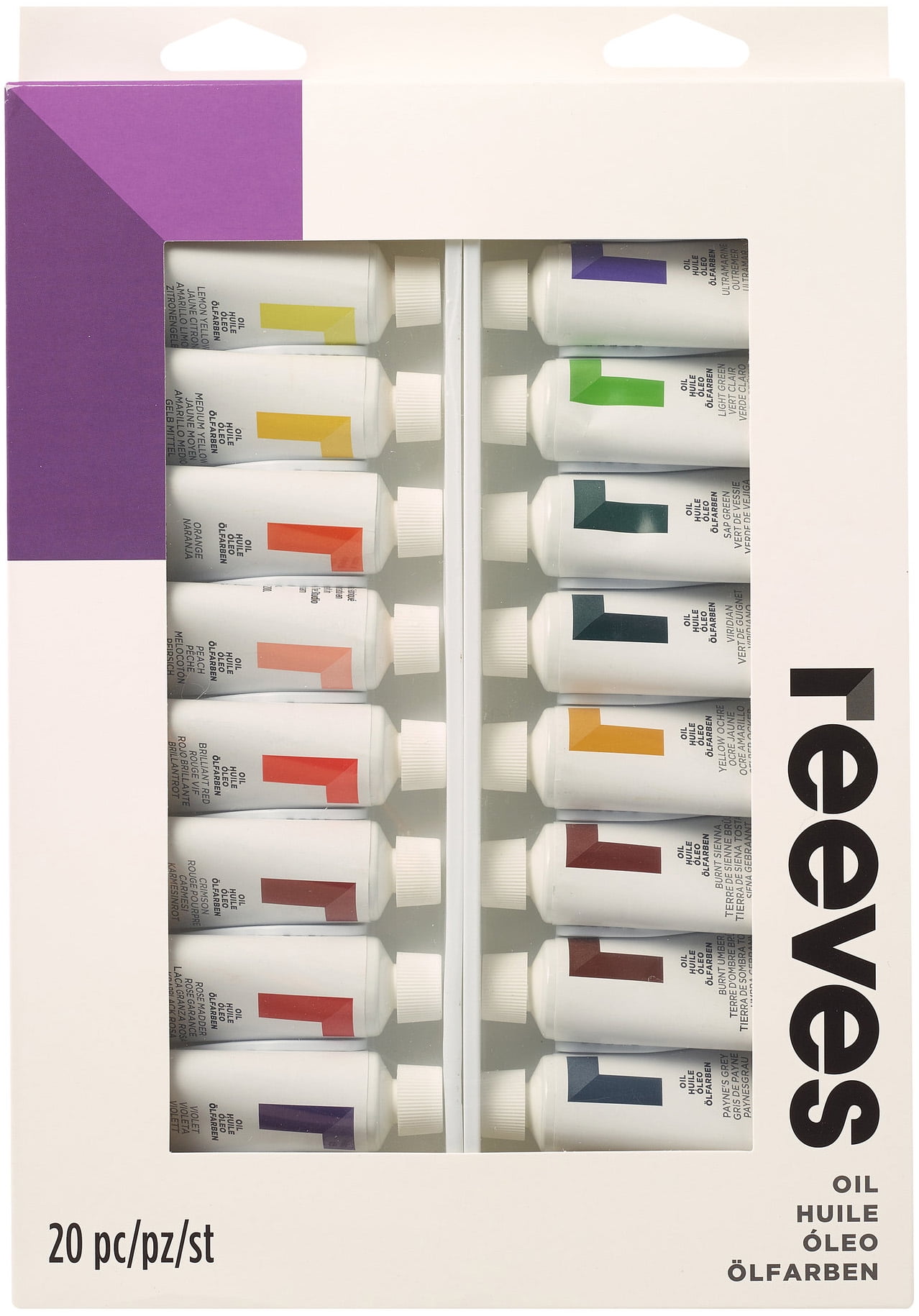 Reeves Oil Paint 22ml, Assorted Colors, 20/pkg