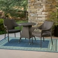 thumbnail image 1 of Noble House Ceylon 3 Piece Wicker Patio Bistro Set in Gray, 1 of 7