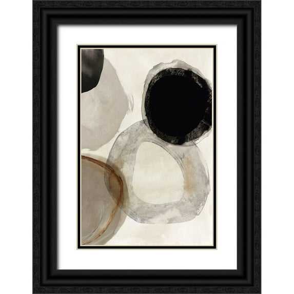 Reeves, Tom 11x14 Black Ornate Wood Framed with Double Matting Museum Art Print Titled - Beige Rings I