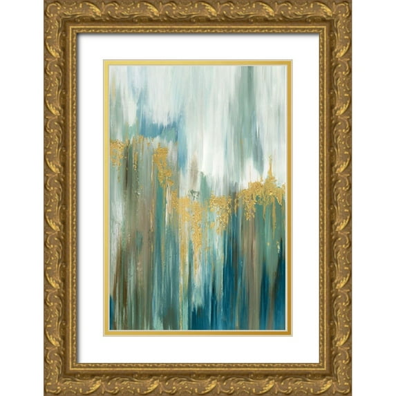 Reeves, Tom 11x14 Gold Ornate Wood Framed with Double Matting Museum Art Print Titled - Misty Drip II