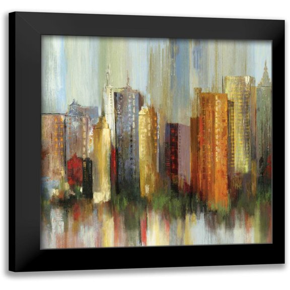 Reeves, Tom 12x12 Black Modern Framed Museum Art Print Titled - Metropolis II - Mini