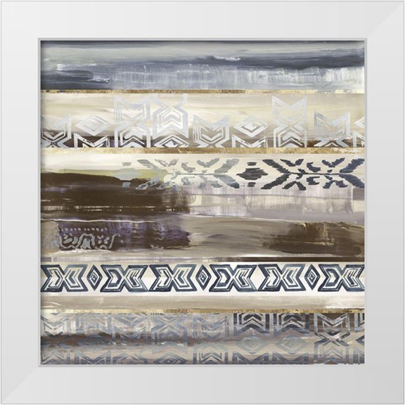 Reeves, Tom 12x12 White Modern Wood Framed Museum Art Print Titled - Old Textile I
