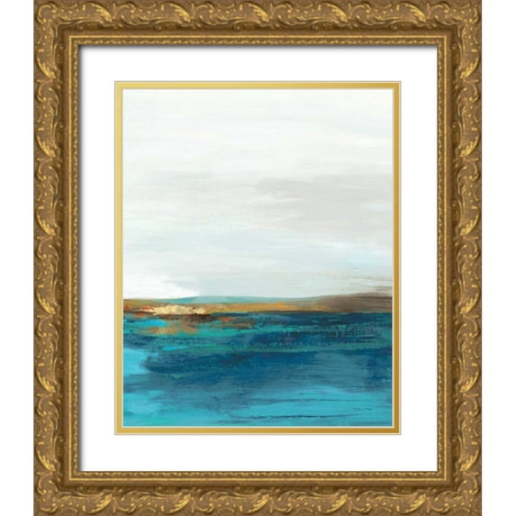Reeves, Tom 12x14 Gold Ornate Wood Framed with Double Matting Museum Art Print Titled - Pastoral Landscape II