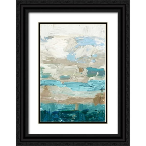 Reeves, Tom 13x18 Black Ornate Wood Framed with Double Matting Museum Art Print Titled - Soft Shore