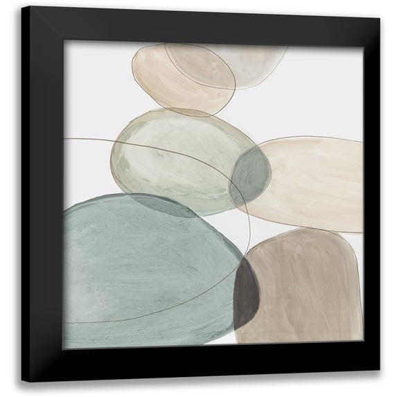 Reeves, Tom 15x15 Black Modern Framed Museum Art Print Titled - Pebble Stones I