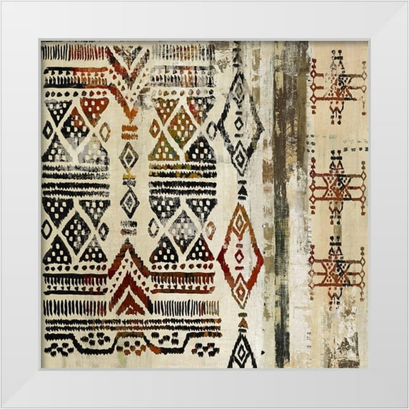 Reeves, Tom 15x15 White Modern Wood Framed Museum Art Print Titled - African Patterning III