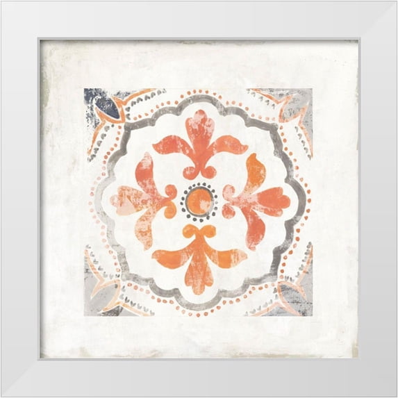 Reeves, Tom 15x15 White Modern Wood Framed Museum Art Print Titled - Morrocan Coral III
