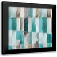 thumbnail image 1 of Reeves, Tom 20x20 Black Modern Framed Museum Art Print Titled - Stripes of Teal II, 1 of 5