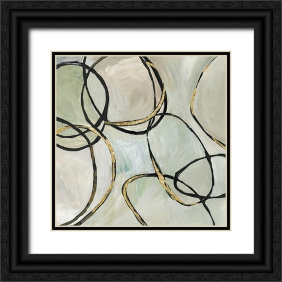 Reeves, Tom 20x20 Black Ornate Wood Framed with Double Matting Museum Art Print Titled - Infinity Rings I