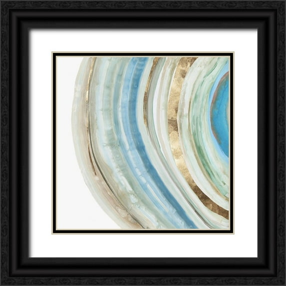 Reeves, Tom 20x20 Black Ornate Wood Framed with Double Matting Museum Art Print Titled - Marbled Ring II