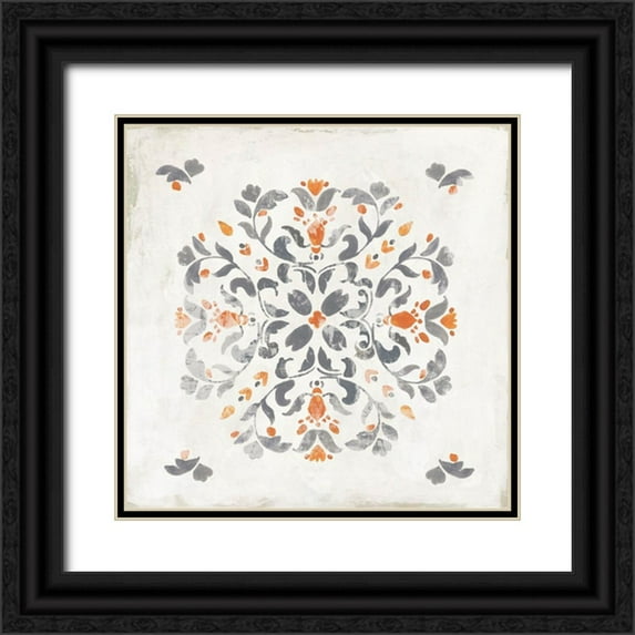 Reeves, Tom 20x20 Black Ornate Wood Framed with Double Matting Museum Art Print Titled - Morrocan Coral I