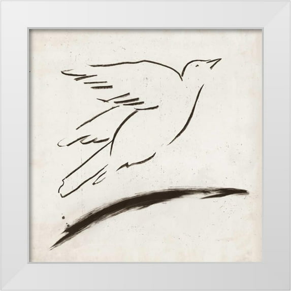 Reeves, Tom 20x20 White Modern Wood Framed Museum Art Print Titled - Bird II