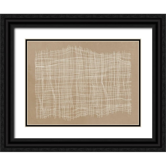 Reeves, Tom 24x19 Black Ornate Wood Framed with Double Matting Museum Art Print Titled - Basket Weave