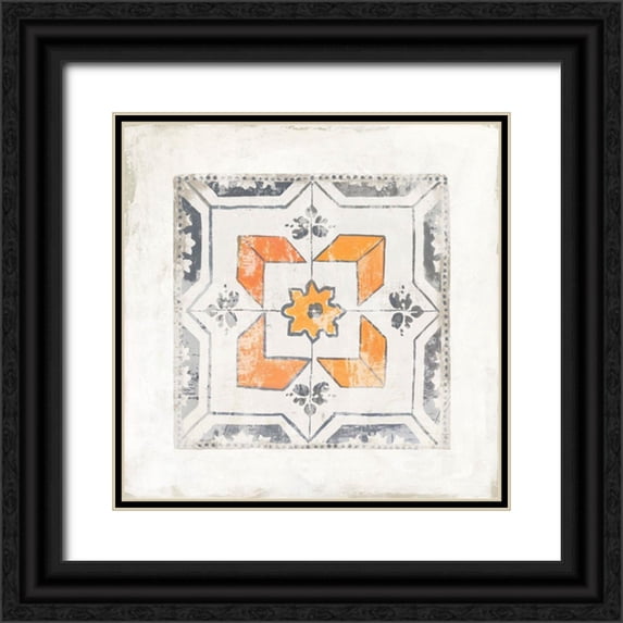 Reeves, Tom 26x26 Black Ornate Wood Framed with Double Matting Museum Art Print Titled - Morrocan Coral IV