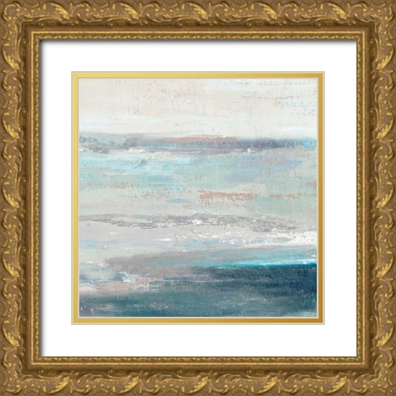 Reeves, Tom 26x26 Gold Ornate Wood Framed with Double Matting Museum Art Print Titled - Cabana Waves II