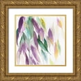 thumbnail image 1 of Reeves, Tom 26x26 Gold Ornate Wood Framed with Double Matting Museum Art Print Titled - Fallen Colorful Leaves I Violet Version, 1 of 4