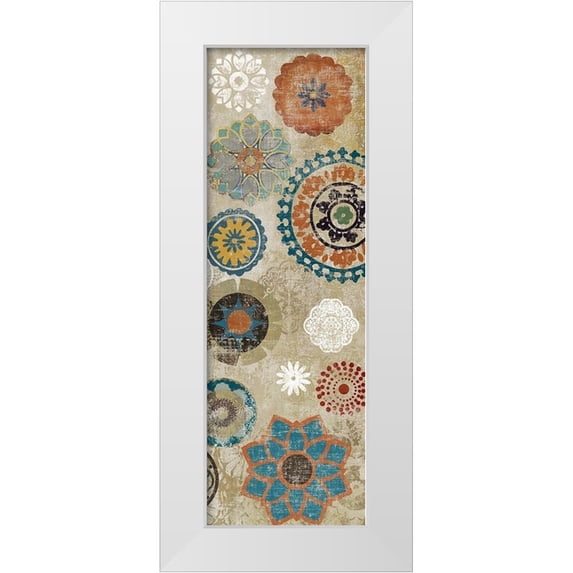 Reeves, Tom 7x14 White Modern Wood Framed Museum Art Print Titled - Oriental Pattern IV