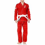 Reevo Guard Ultralight BJJ Gi for Adults and Kids with White Belt - Red/A3L