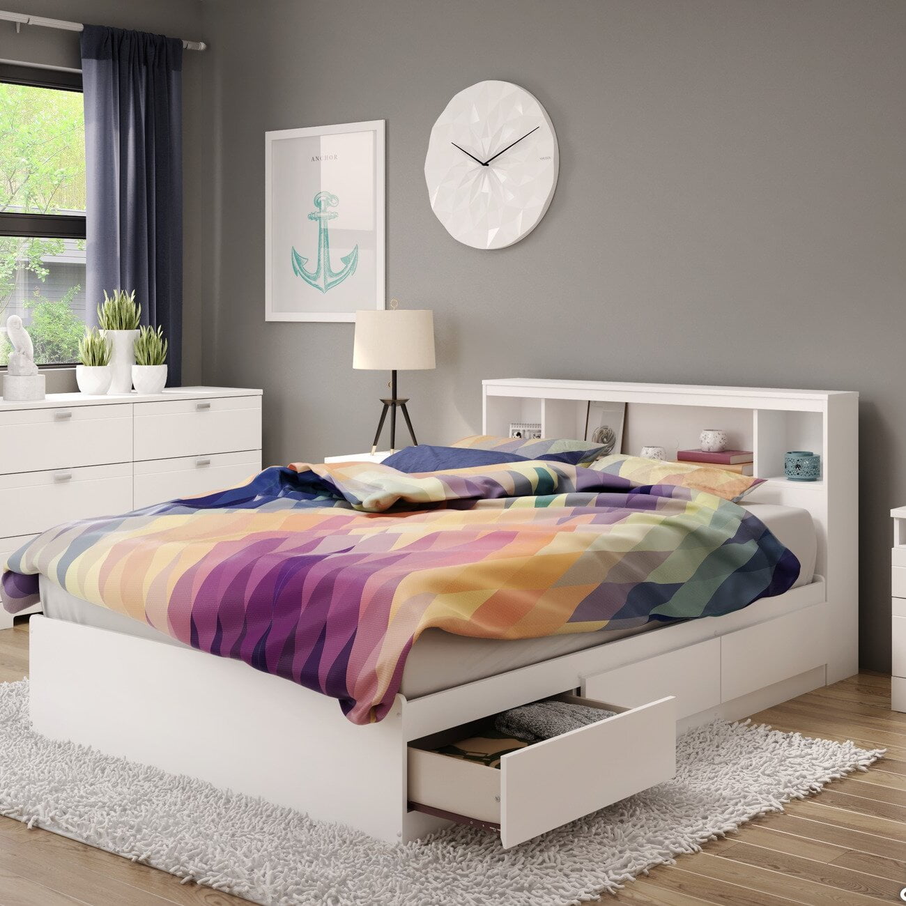 Reevo Mate s Captain s Bed with Bookcase Walmart