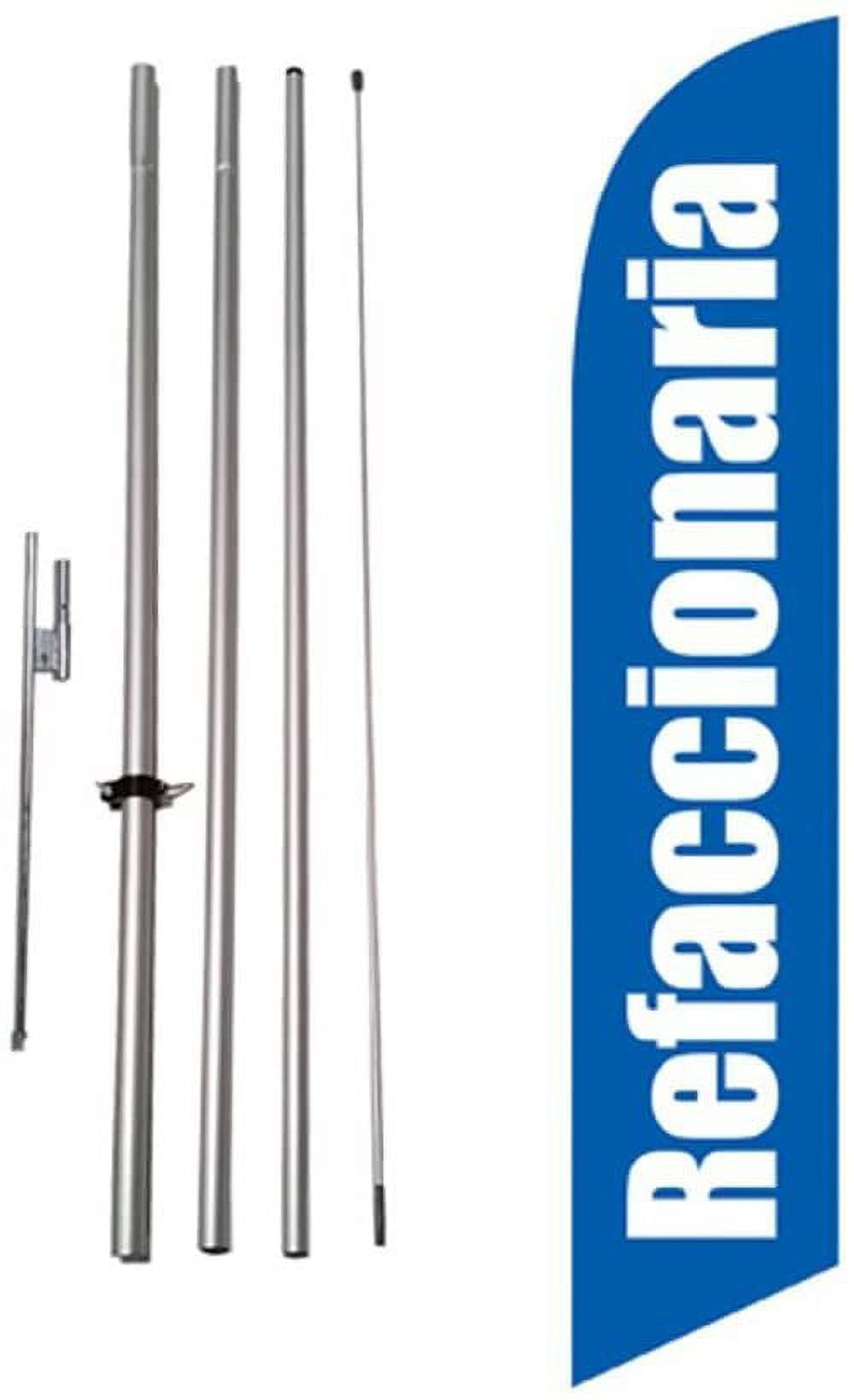 Refaccionaria Advertising Feather Banner Swooper Flag Sign with Flag Pole Kit and Ground Stake