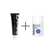 RefectoCil Eyebrow and Eyelash Dye No1 Black 15 ml +RefectoCil 3% 10 vol. Cream Oxidant 100 ml
