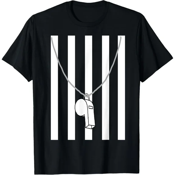 Referee Costume Ref Whistle Refereeing Linesman Sports Humor Art Unisex T-Shirt, S-5XL