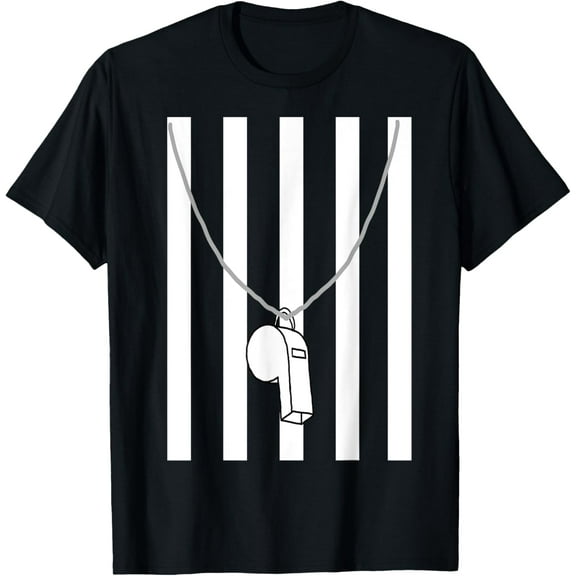 Referee Costume Ref Whistle Refereeing Linesman Umpire T-Shirt men and women can wear, black, white, gifts