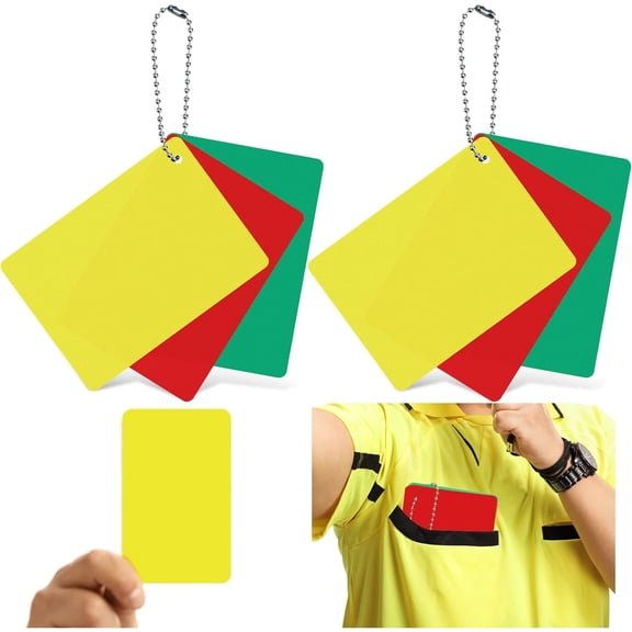Referee Penalty Cards Football Referee Card Sets Soccer Warning Ejection Delay Green Red and Yellow Cards for Sports Game Officials Kit